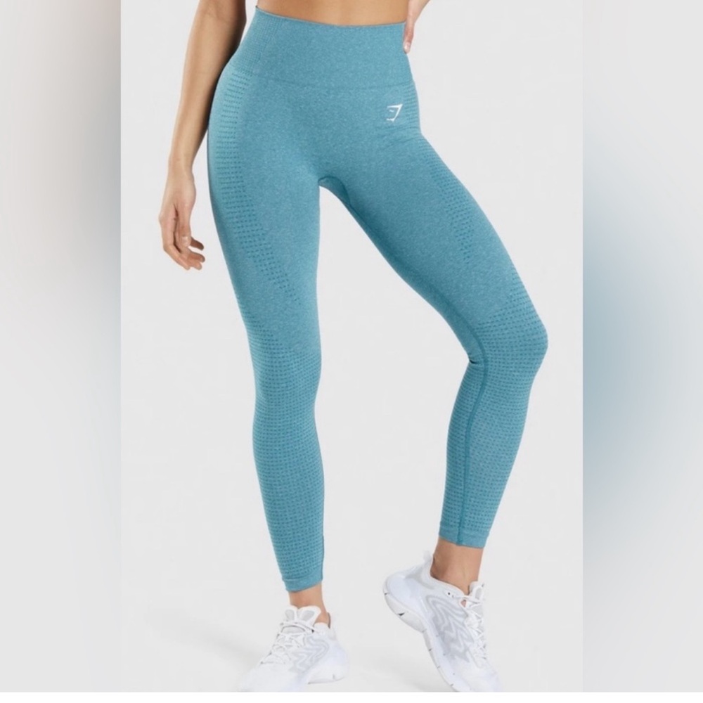 Gymshark Vital Seamless 2.0 Leggings, like new, Small, Tahoe Teal Marl